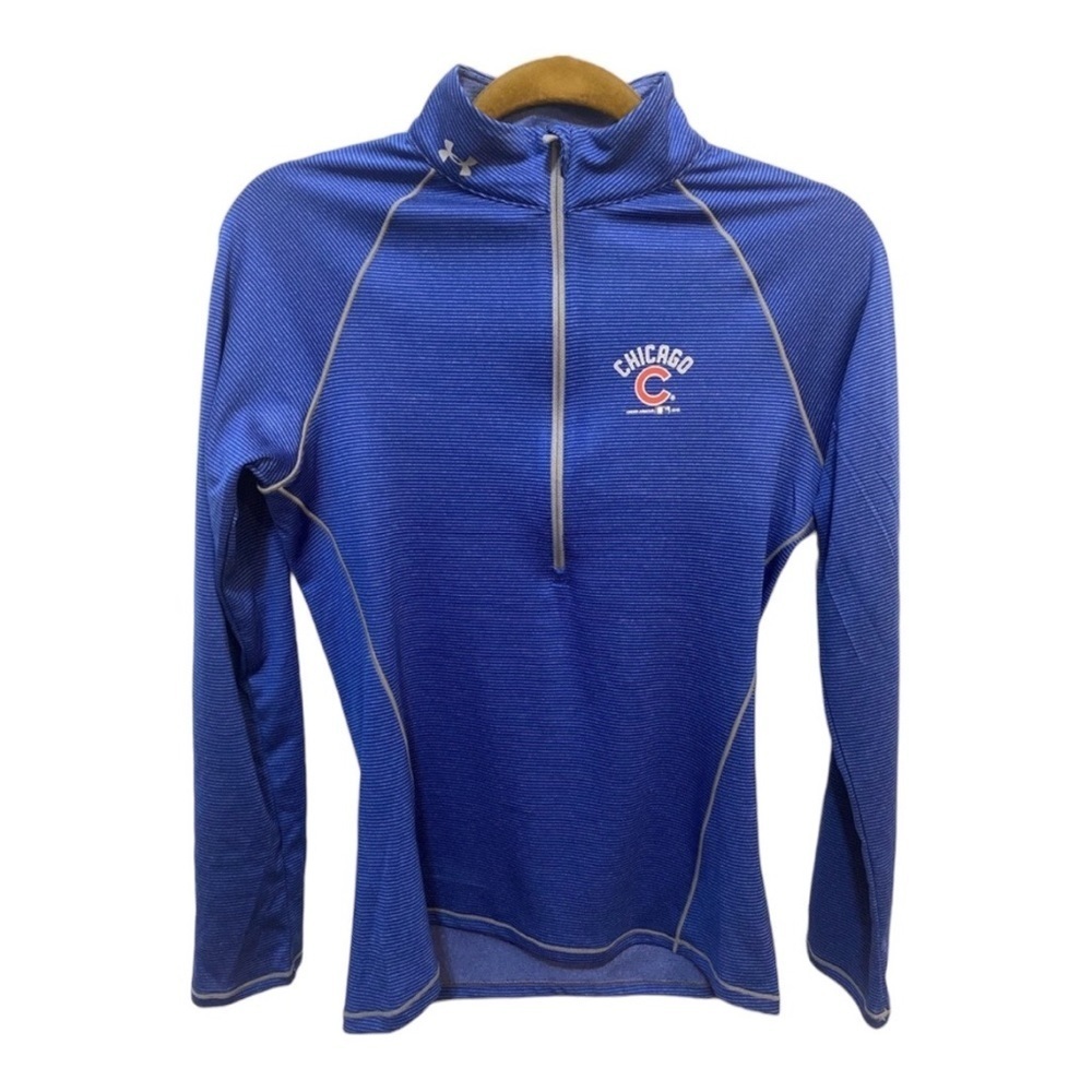 Under Armour Chicago Cubs Blue fitted half-zip long sleeve